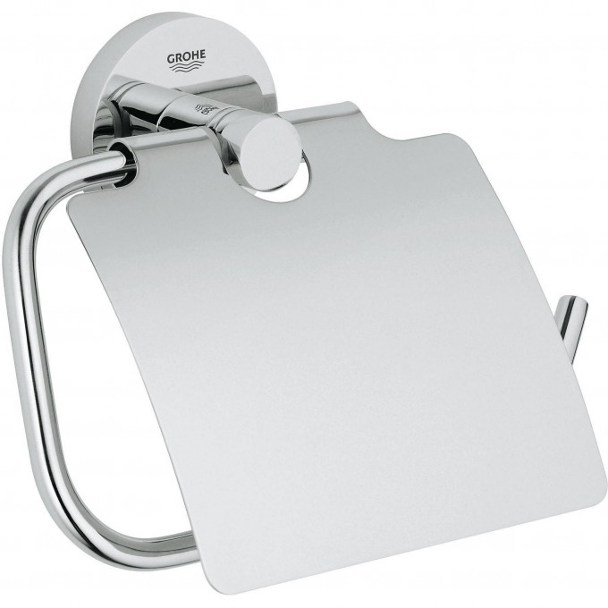 Держатель для туалетной бумаги GROHE ESSENTIALS с крышкой, хром 40367001