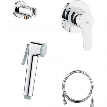 Готовый комплект для гигиенического душа GROHE BAUEDGE: встраиваемый смеситель, гигиенический душ со шлангом и держателем, хром