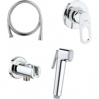 Готовый комплект для гигиенического душа GROHE BAULOOP: встраиваемый смеситель, гигиенический душ со шлангом и держателем, хром