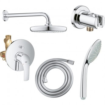 Комплект для душа GROHE EUROSMART с душевым гарнитуром и верхним душем Euphoria Cosmopolitan 180, хром (124440) Комплект для душа GROHE EUROSMART с душевым гарнитуром и верхним душем Euphoria Cosmopolitan 180, хром (124440)