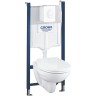 Комплект GROHE SOLIDO LECICO 4 в 1 с подвесным унитазом, SoftClose, панель Skate Air белая 39117000