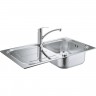 Набор: Мойка из нержавеющей стали K300 45 -S 1.0 и смеситель для кухни GROHE EUROSMART 31565SD0