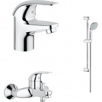 Набор смесителей GROHE Eueroeco с душевым гарнитуром, хром