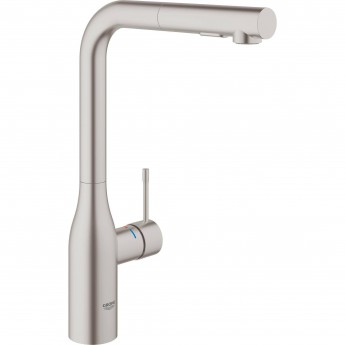 Смеситель для кухни GROHE ESSENCE+ с высоким изливом и выдвижной лейкой, суперсталь Смеситель для кухни GROHE ESSENCE+ с высоким изливом и выдвижной лейкой, суперсталь