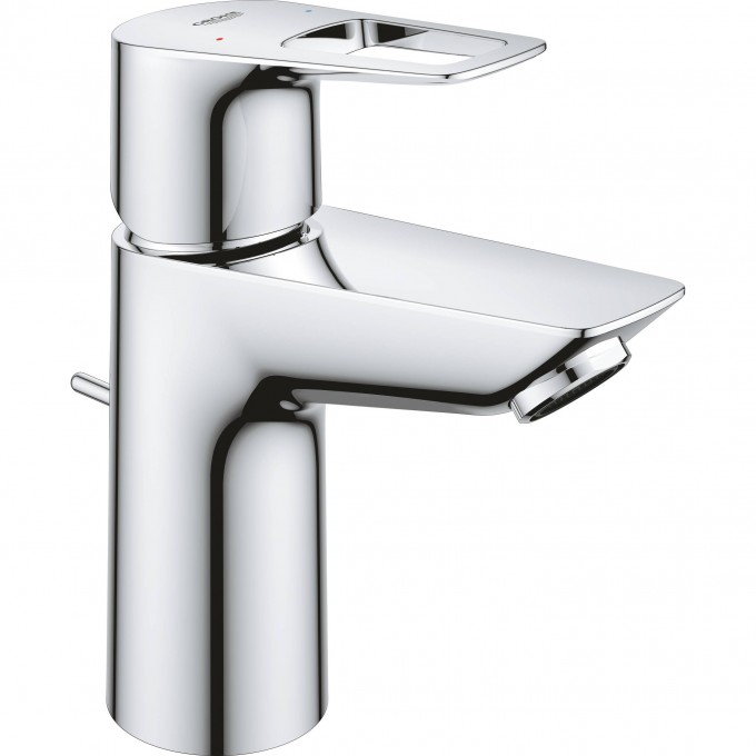Смеситель для раковины GROHE BAULOOP с ограничителем температуры и рычажным донным клапаном, размер S, хром () 23335001