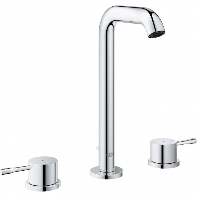 Смеситель для раковины GROHE ESSENCE+ на 3 отверстия с донным клапаном и высоким изливом, хром 20299001