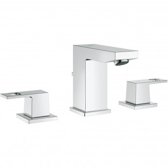Смеситель для раковины GROHE EUROCUBE на 3 отверстия с донным клапаном, хром Смеситель для раковины GROHE EUROCUBE на 3 отверстия с донным клапаном, хром