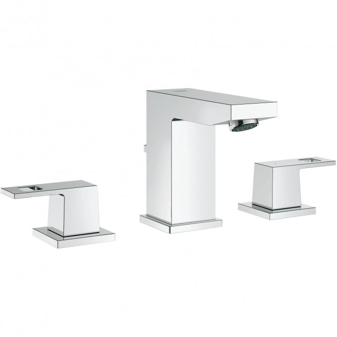 Смеситель для раковины GROHE EUROCUBE на 3 отверстия с донным клапаном, хром 20351000