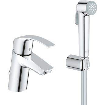 Смеситель для раковины GROHE EUROSMART NEW с цепочкой и гигиеническим душем, хром (23124002)