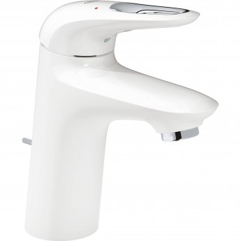 Смеситель для раковины GROHE EUROSTYLE NEW с донным клапаном, белая луна