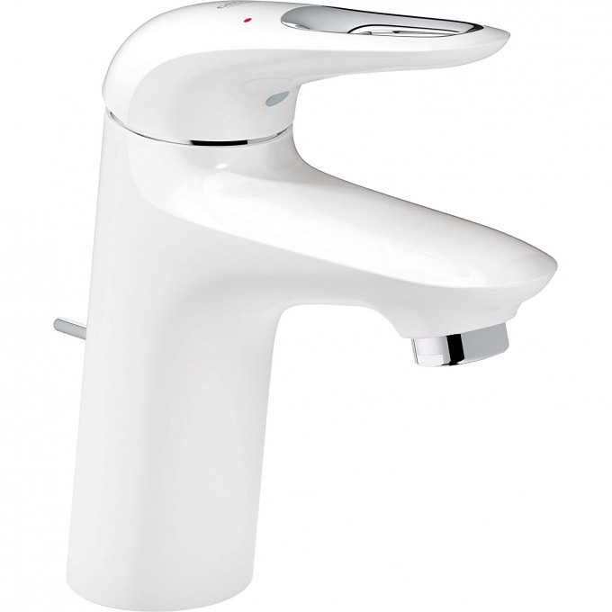 Смеситель для раковины GROHE EUROSTYLE NEW с донным клапаном и энергосберегающим картриджем, белая луна 23374LS3