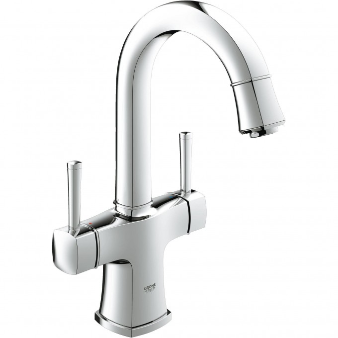 Смеситель для раковины GROHE GRANDERA с донным клапаном и поворотным изливом, хром () 21107000
