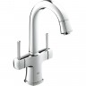 Смеситель для раковины GROHE GRANDERA с донным клапаном и поворотным изливом, хром () 21107000