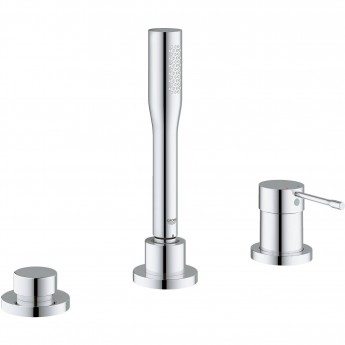 Смеситель для ванны GROHE ESSENCE+ на 3 отверстия с душевым гарнитуром (на бортик ванны, без излива), хром Смеситель для ванны GROHE ESSENCE+ на 3 отверстия с душевым гарнитуром (на бортик ванны, без излива), хром