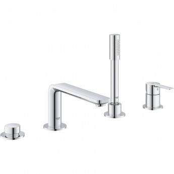 Смеситель для ванны GROHE LINEARE NEW на 4 отверстия с душевым гарнитуром, хром (19577001) Смеситель для ванны GROHE LINEARE NEW на 4 отверстия с душевым гарнитуром, хром (19577001)