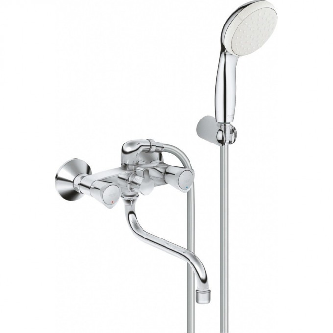 Смеситель универсальный GROHE COSTA S с душевым гарнитуром New Tempesta 100, один режим, 9,5 л/мин, хром 2679210A