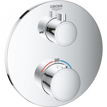 Термостатический смеситель для ванны GROHE GROHTHERM с переключателем на 2 положения ванна-душ, круглая розетка, хром Термостатический смеситель для ванны GROHE GROHTHERM с переключателем на 2 положения ванна-душ, круглая розетка, хром