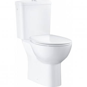 Унитаз напольный GROHE BAU CERAMIC со смывным бачком и сиденьем (выпуск в пол или стену), альпин-белый