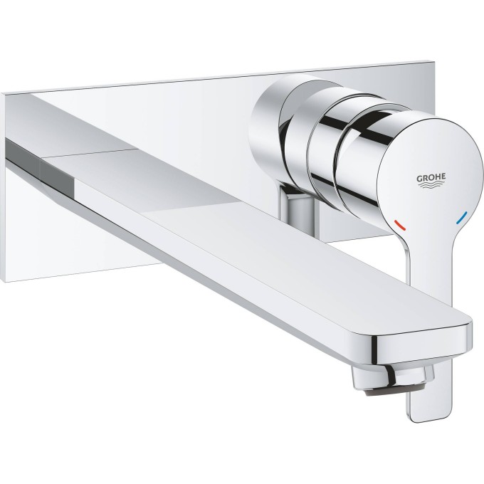 Внешняя часть смесителя для раковины GROHE LINEARE NEW на 2 отверстия, настенный монтаж, хром () 23444001