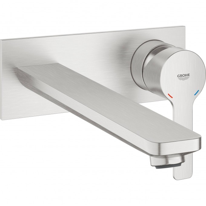 Внешняя часть смесителя для раковины GROHE LINEARE NEW на 2 отверстия, вынос 207 мм, суперсталь 23444DC1